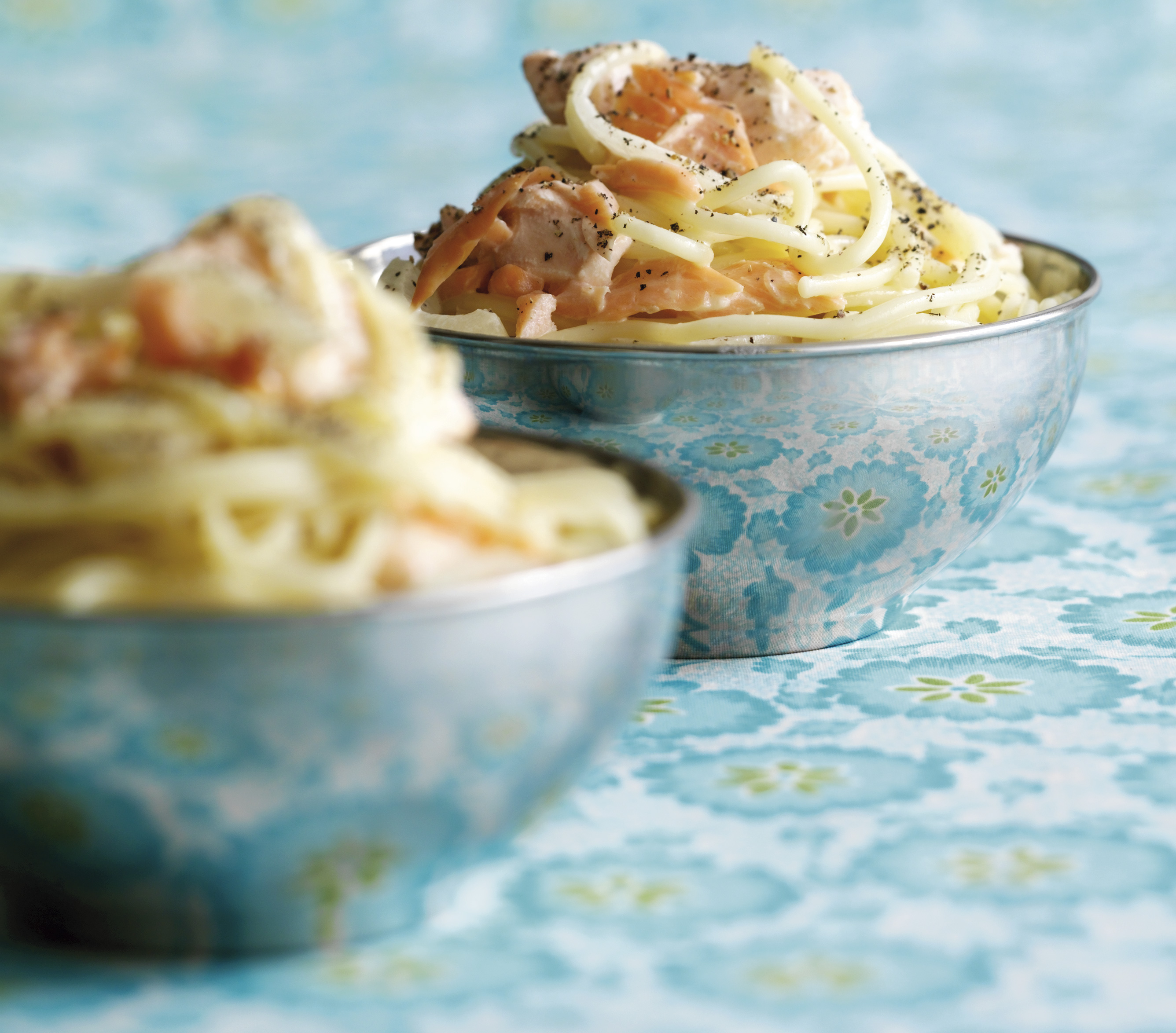 Pasta med to slags laks