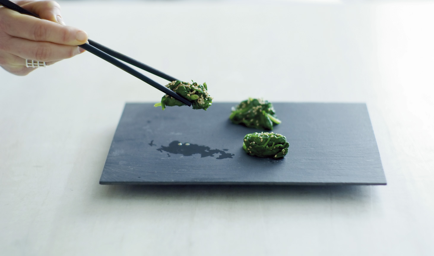 Dampet spinat med sesam