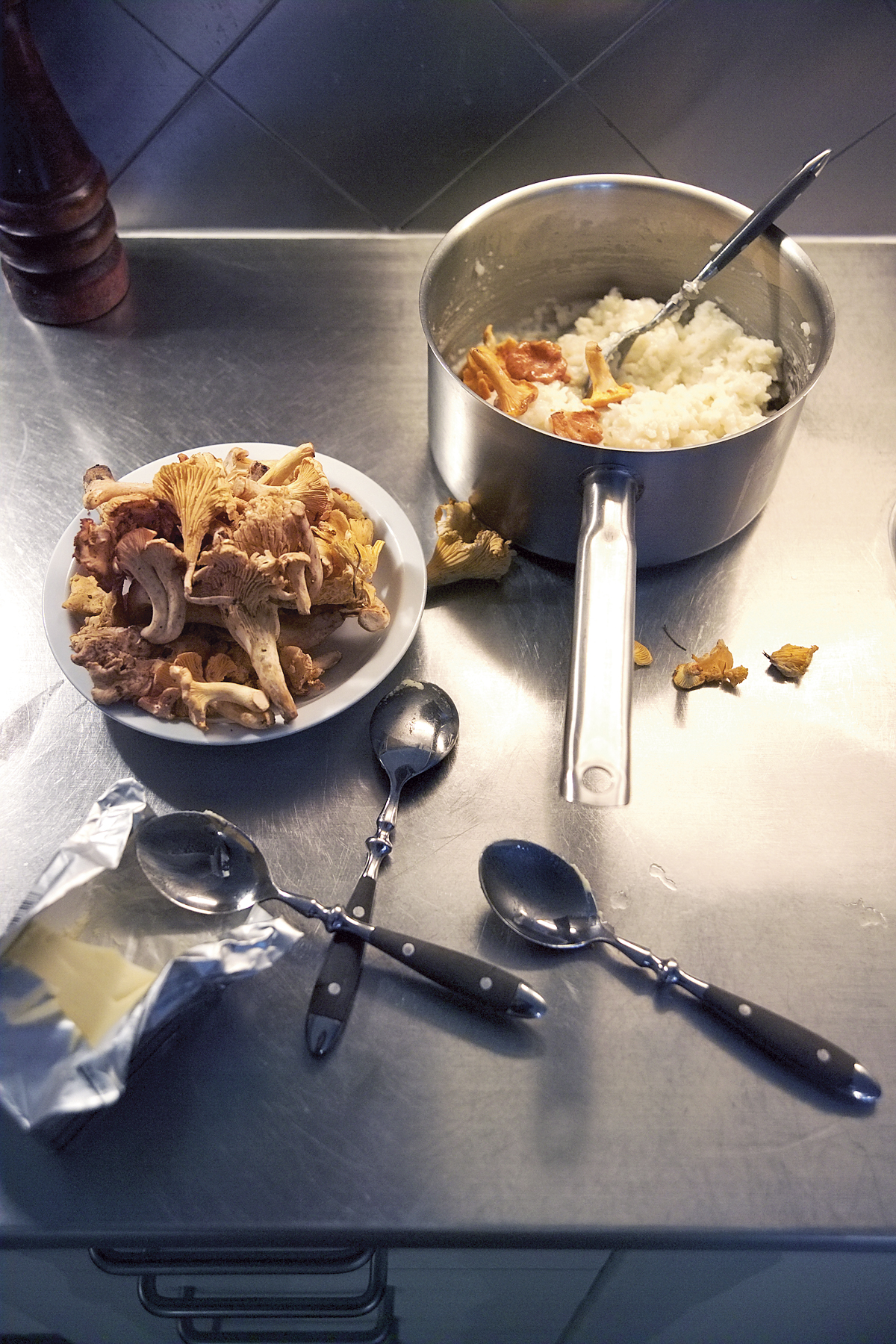 Risotto med grønkål og svampe