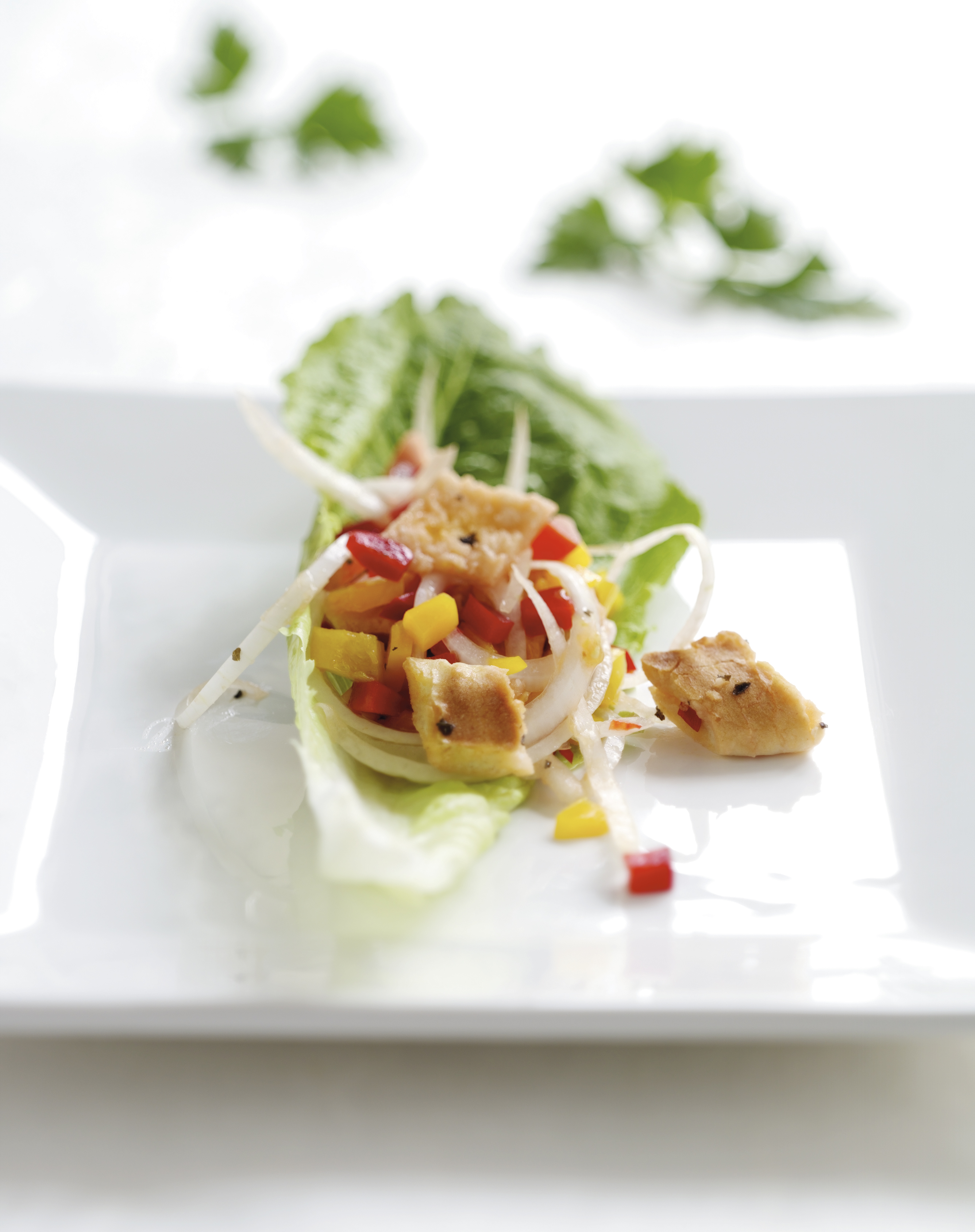 Salat med ristet pitabrød