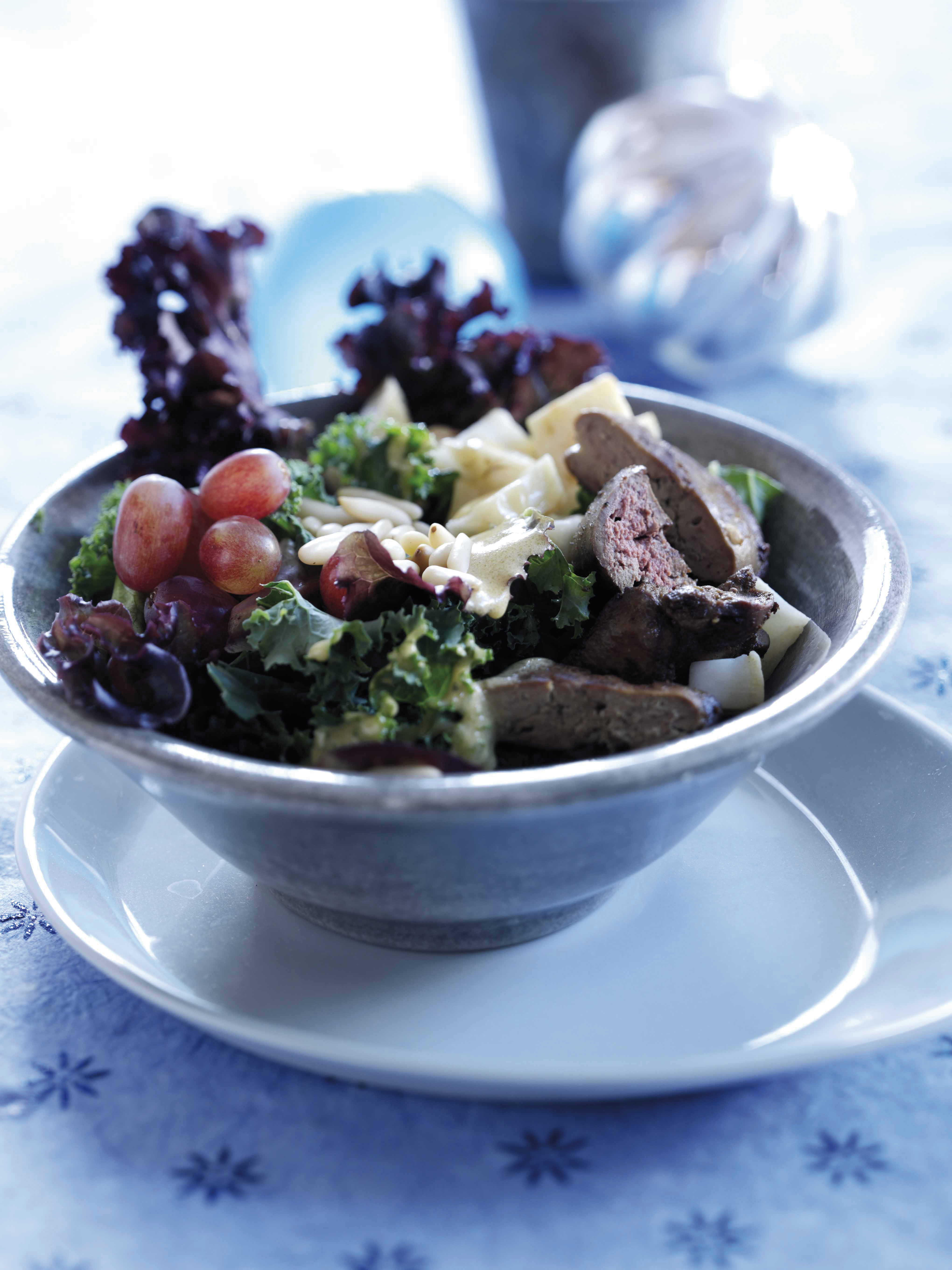 Salat med stegt andelever