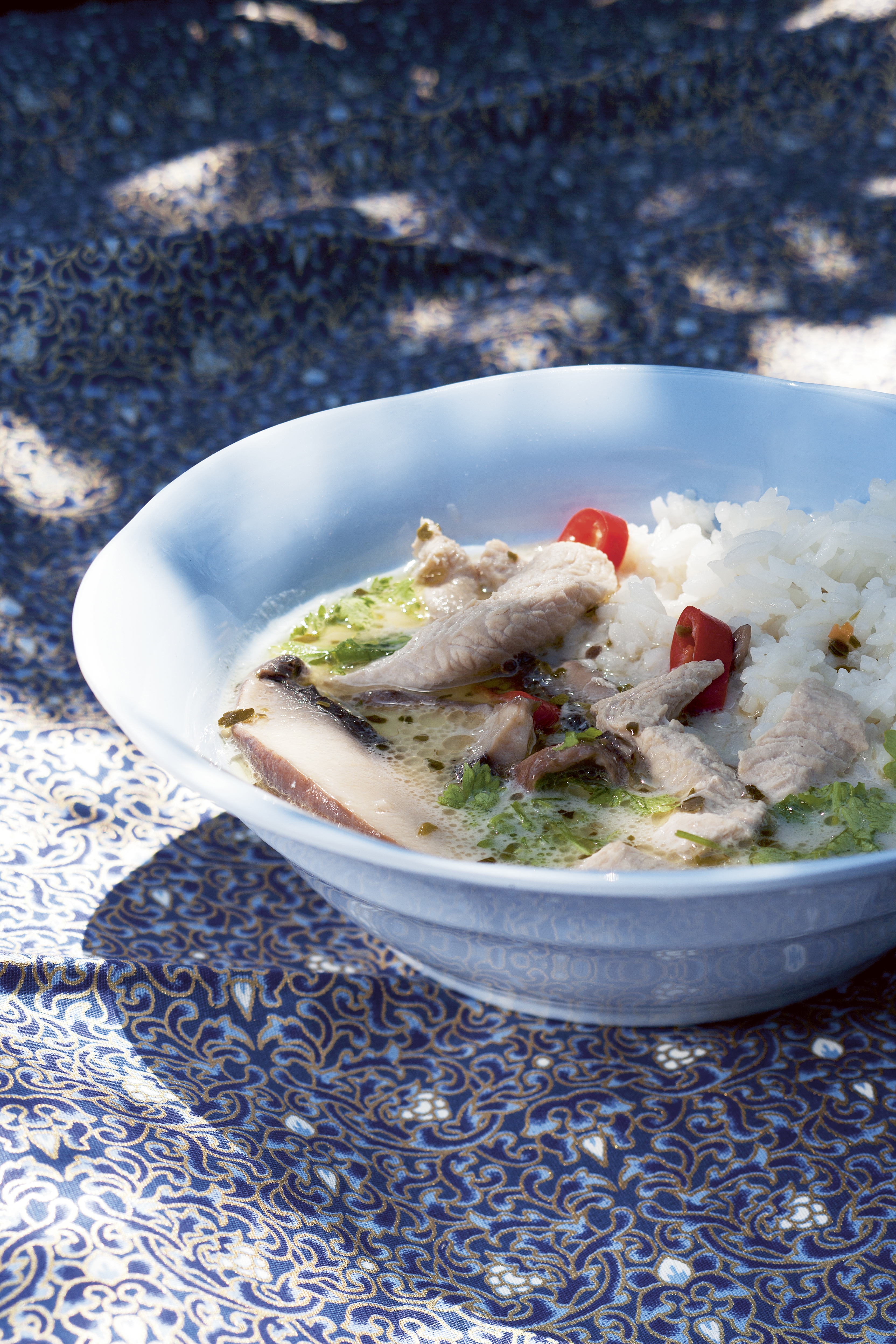 Kokosmælkssuppe med kylling