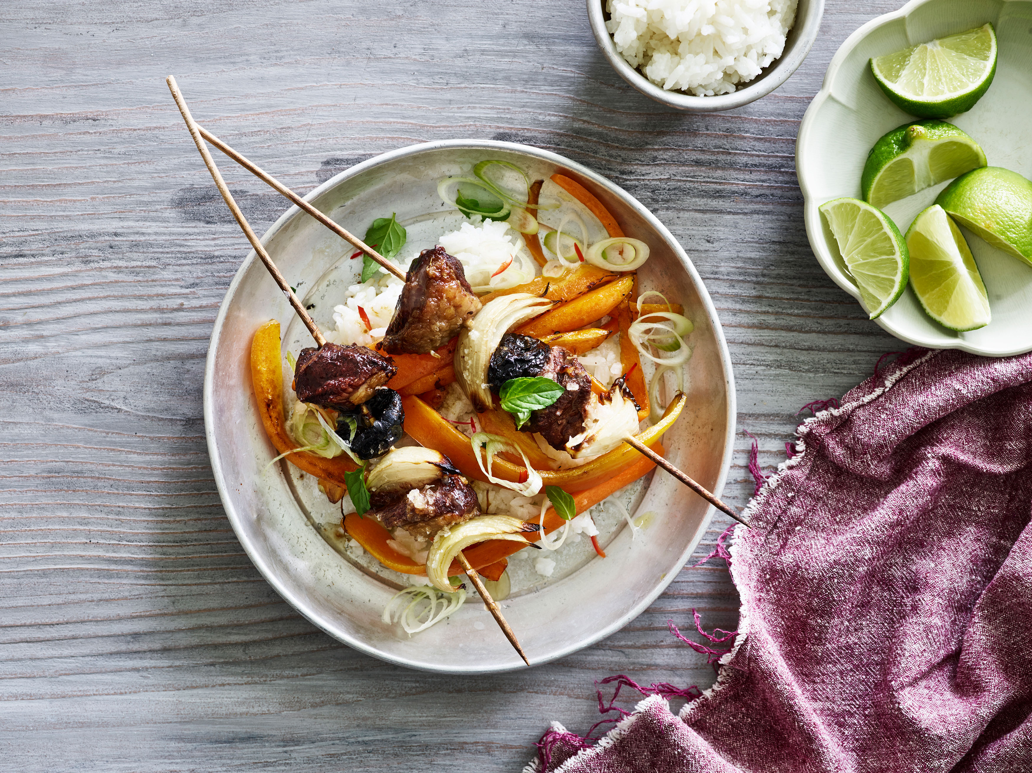 Sprængt andebryst på spyd