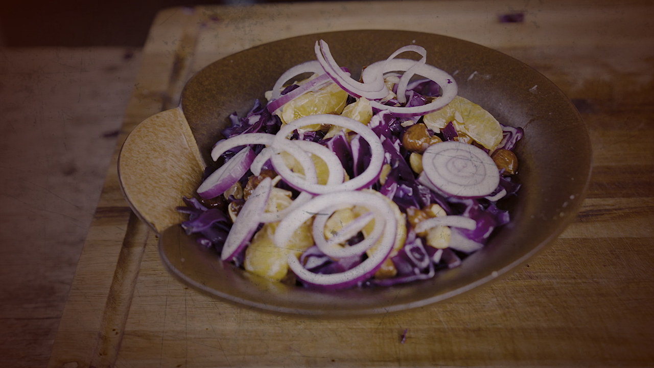 Grillet rødkålssalat