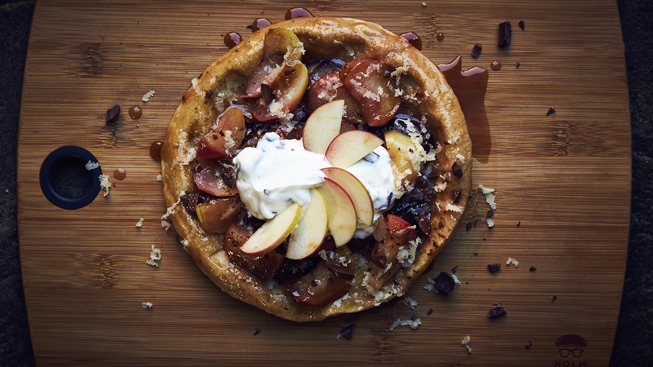 Æbletærte på panden