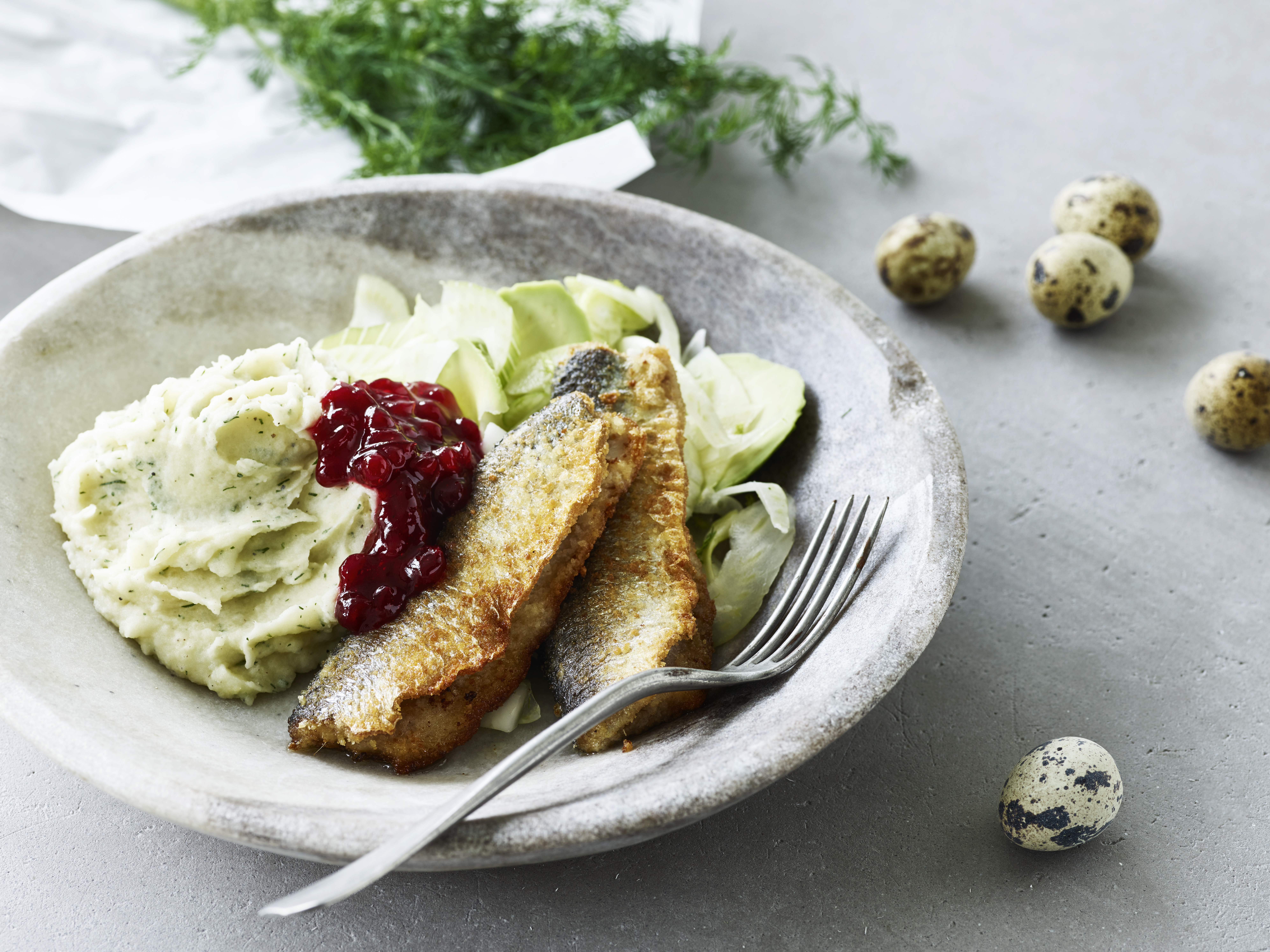 Stegt sild med kartoffelmos