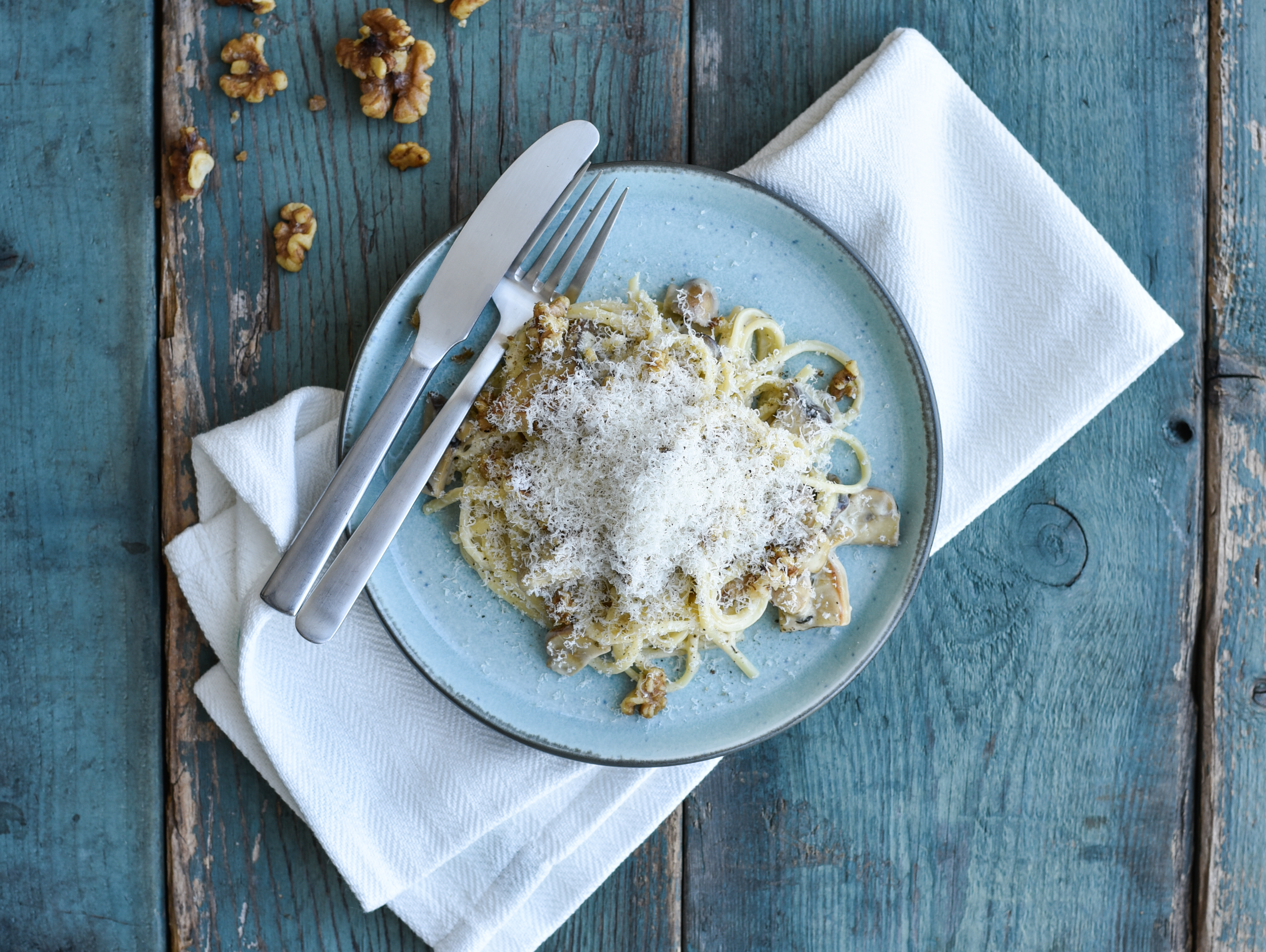 Linguini i cremet svampesauce