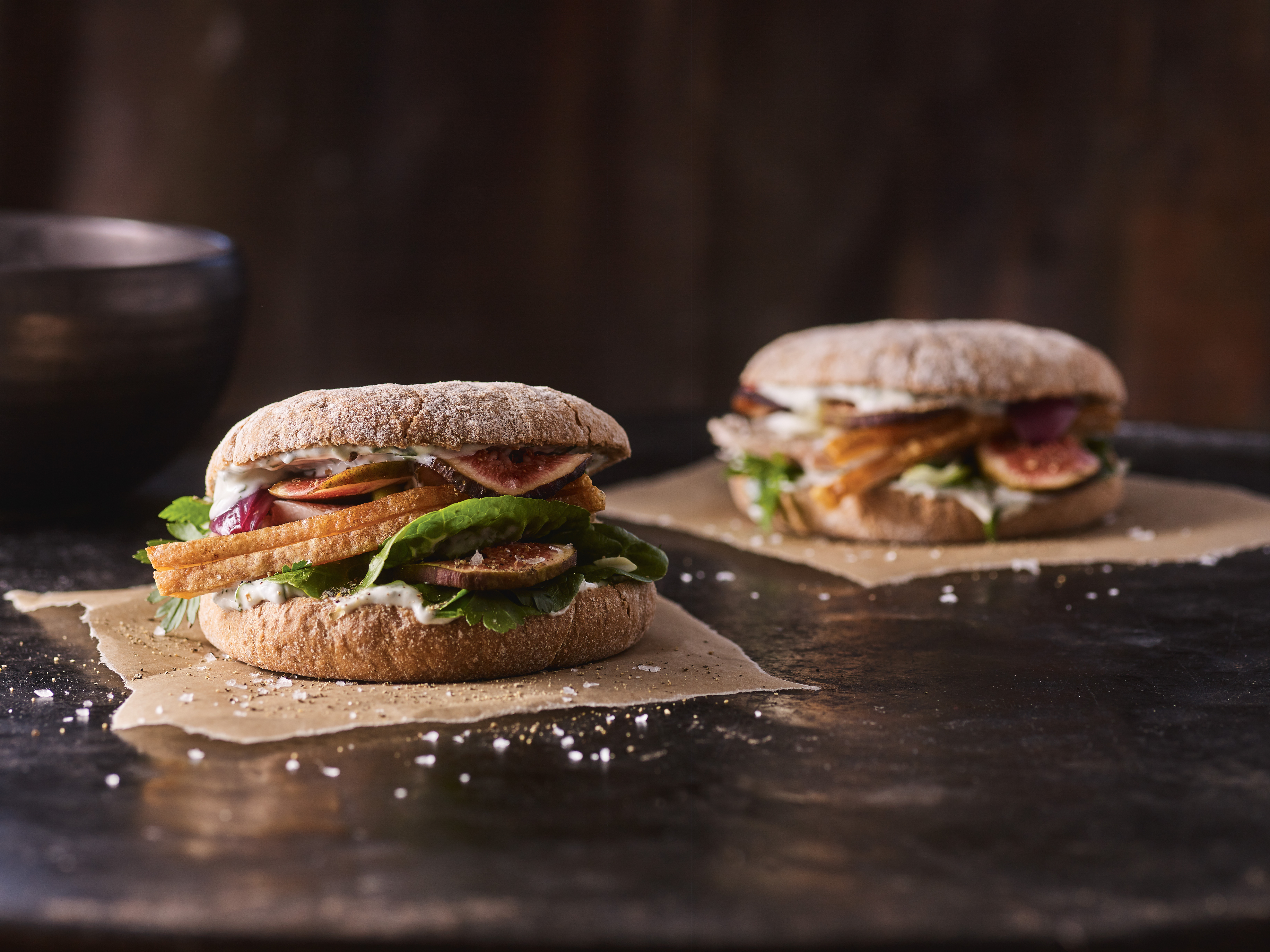 Flæskestegsburger med figner