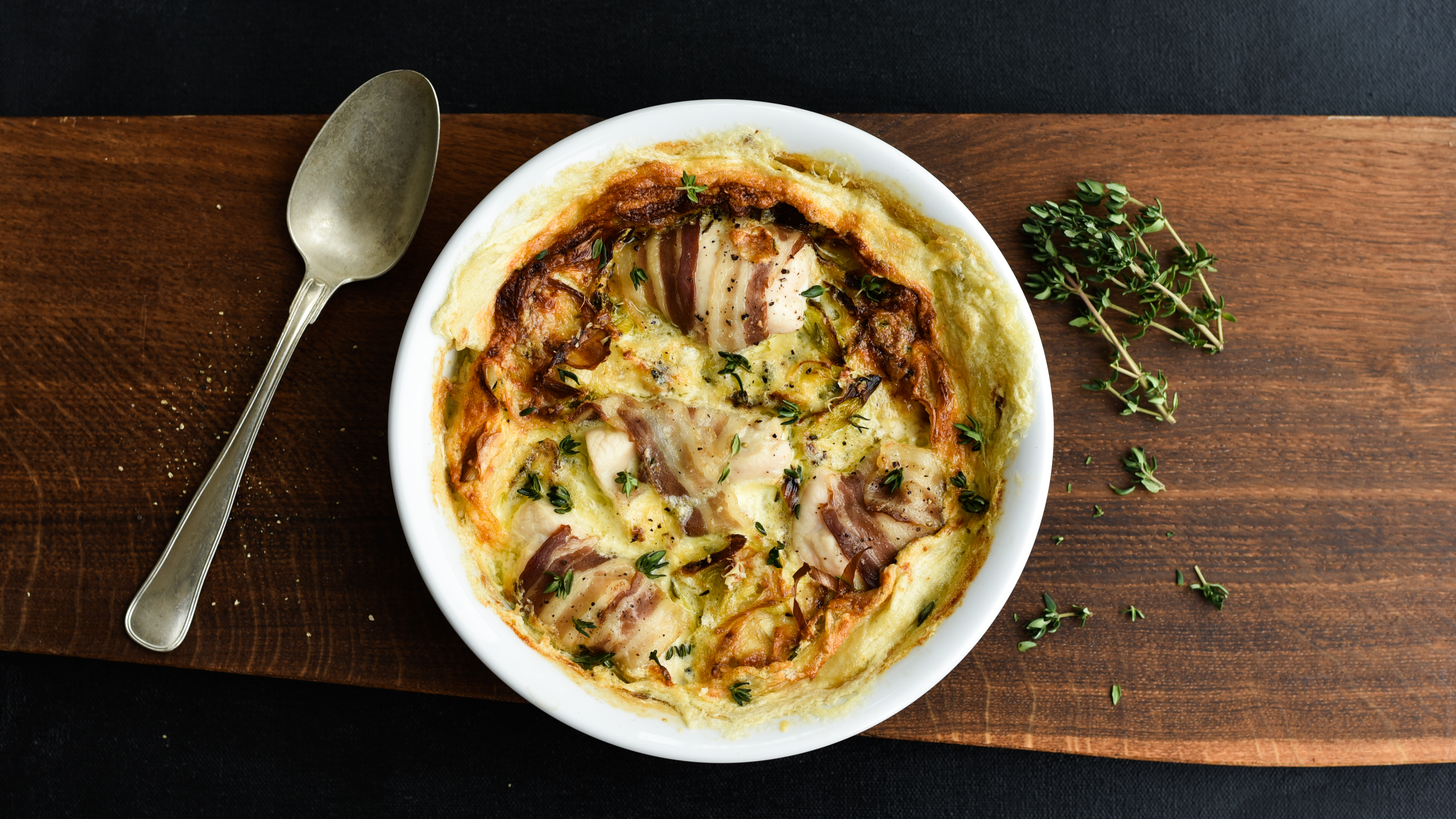 Flødebagte rodfrugter og kylling