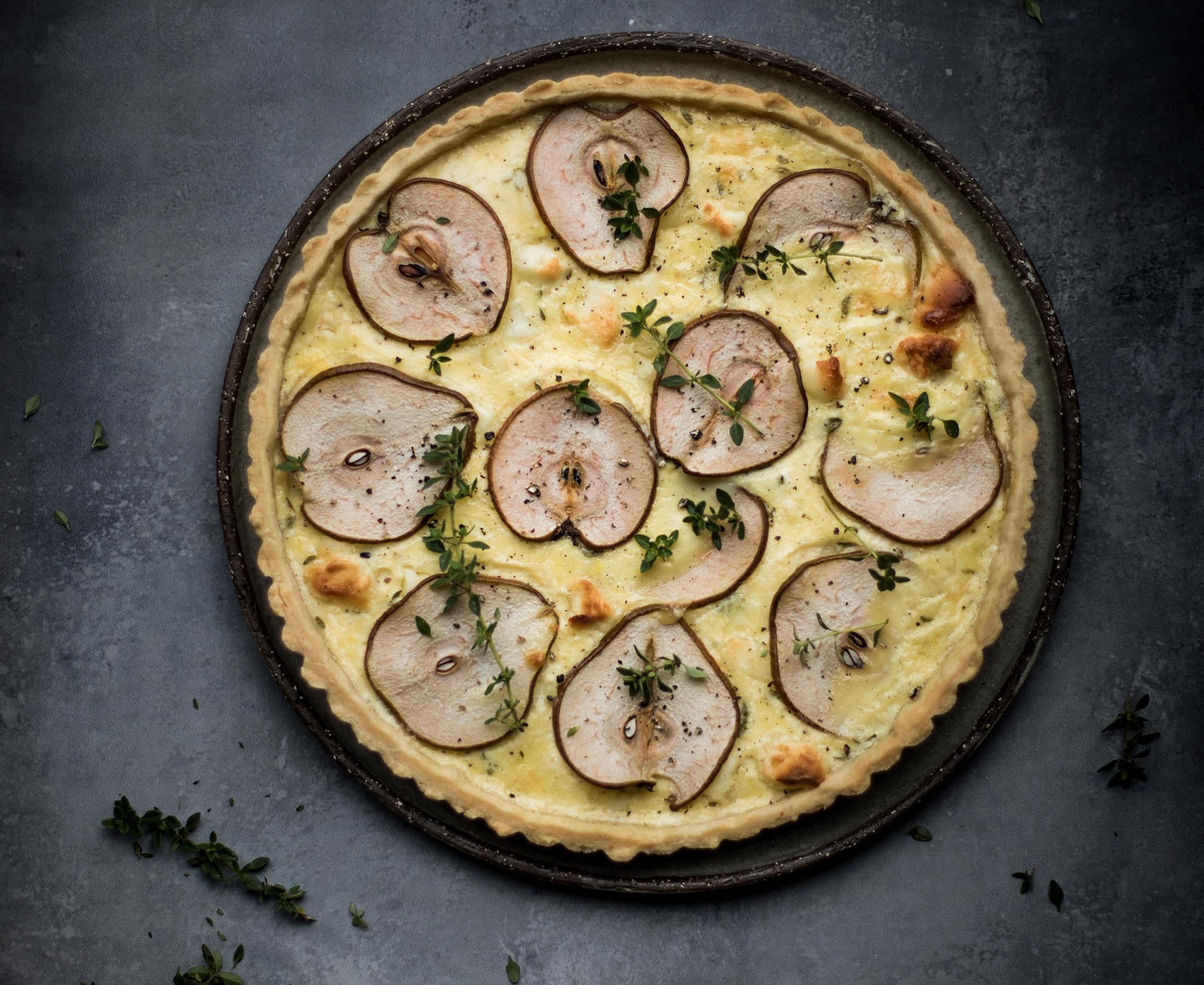 Tærte med fåreost og pære