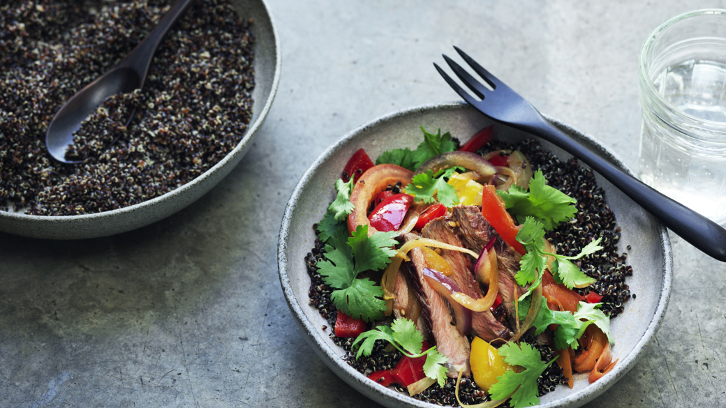 Lomo saltado med quinoa