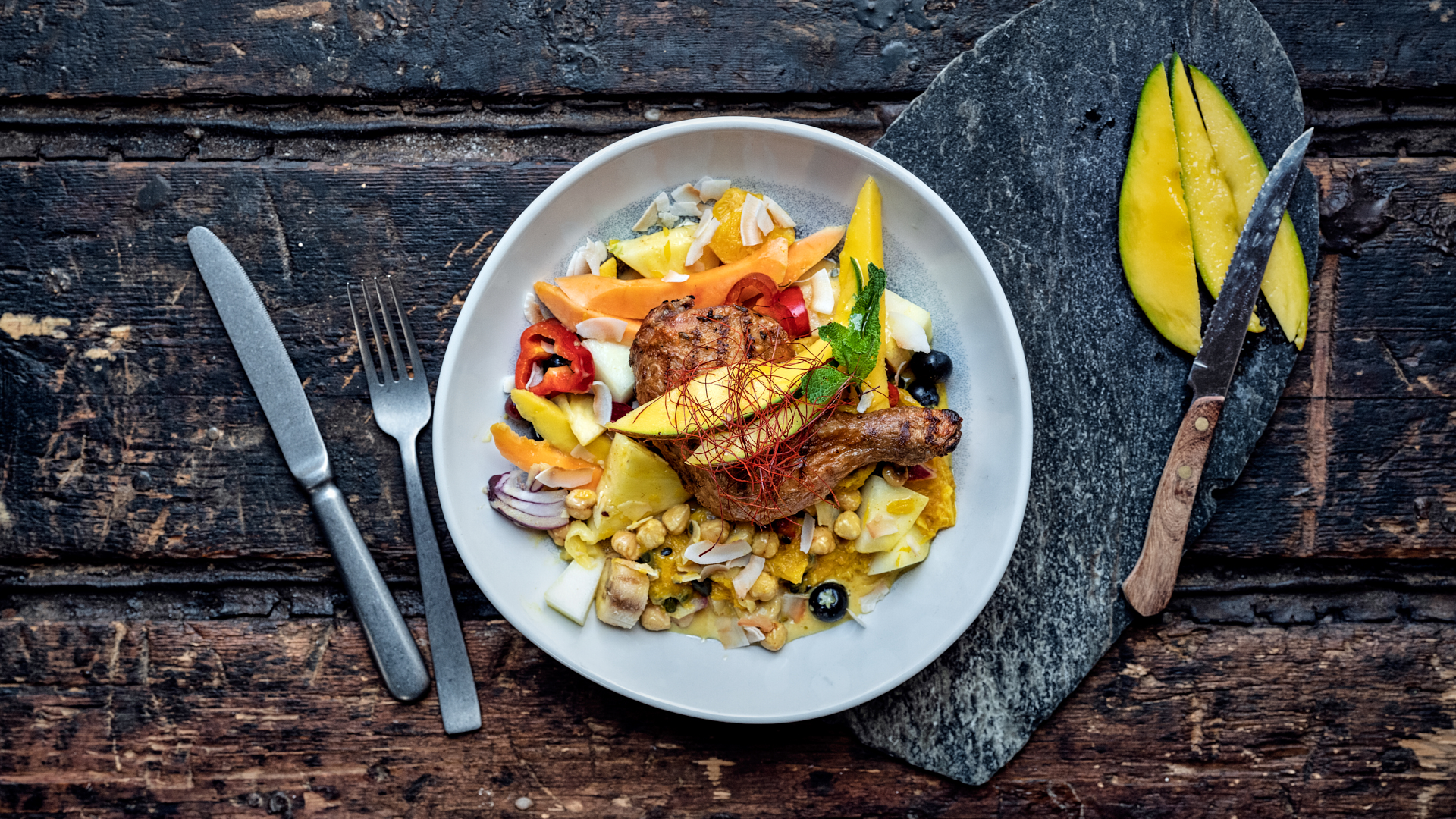 Kylling i kokosmælk og karry