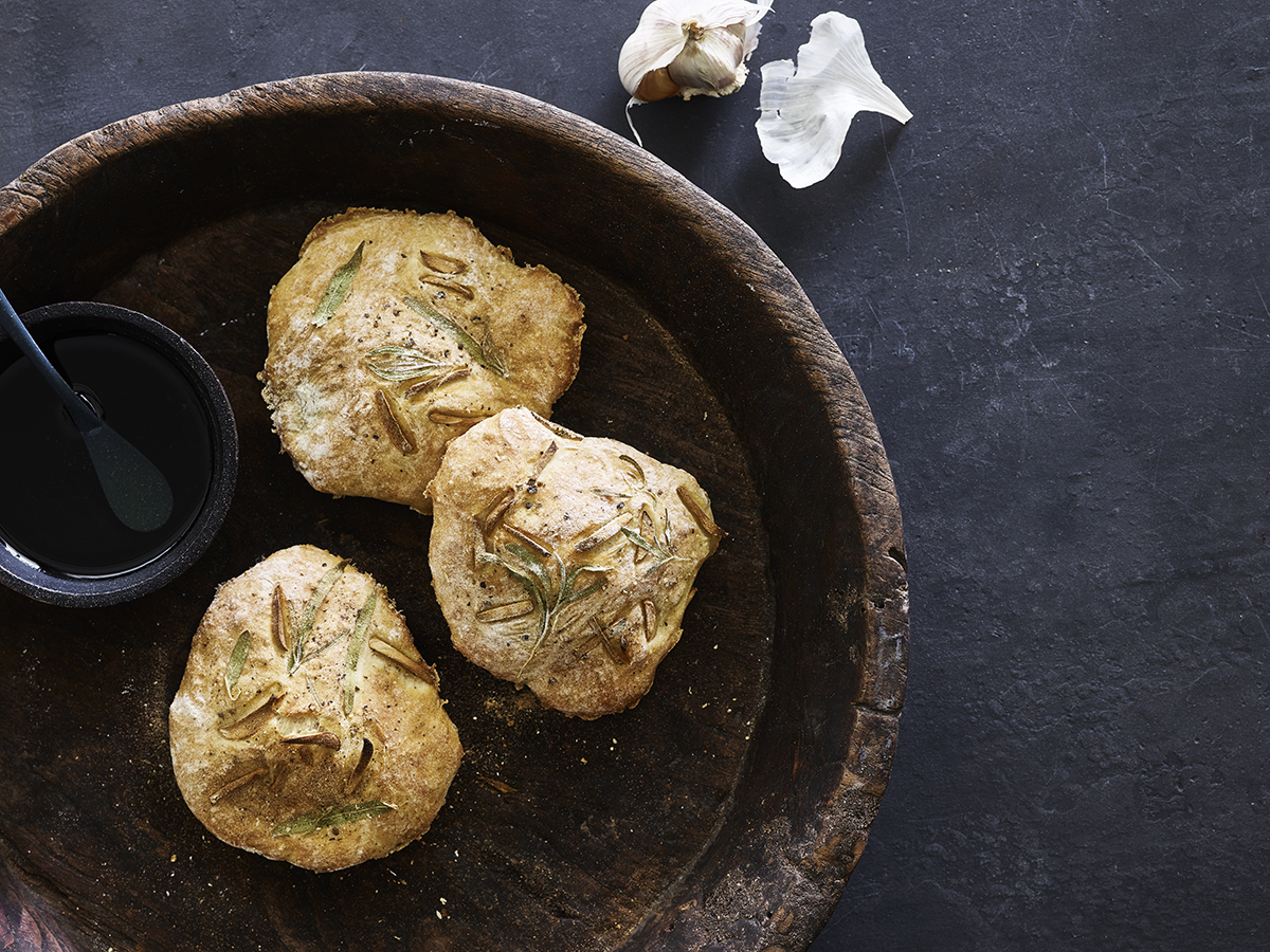 Hvidløgsbrød med rosmarin