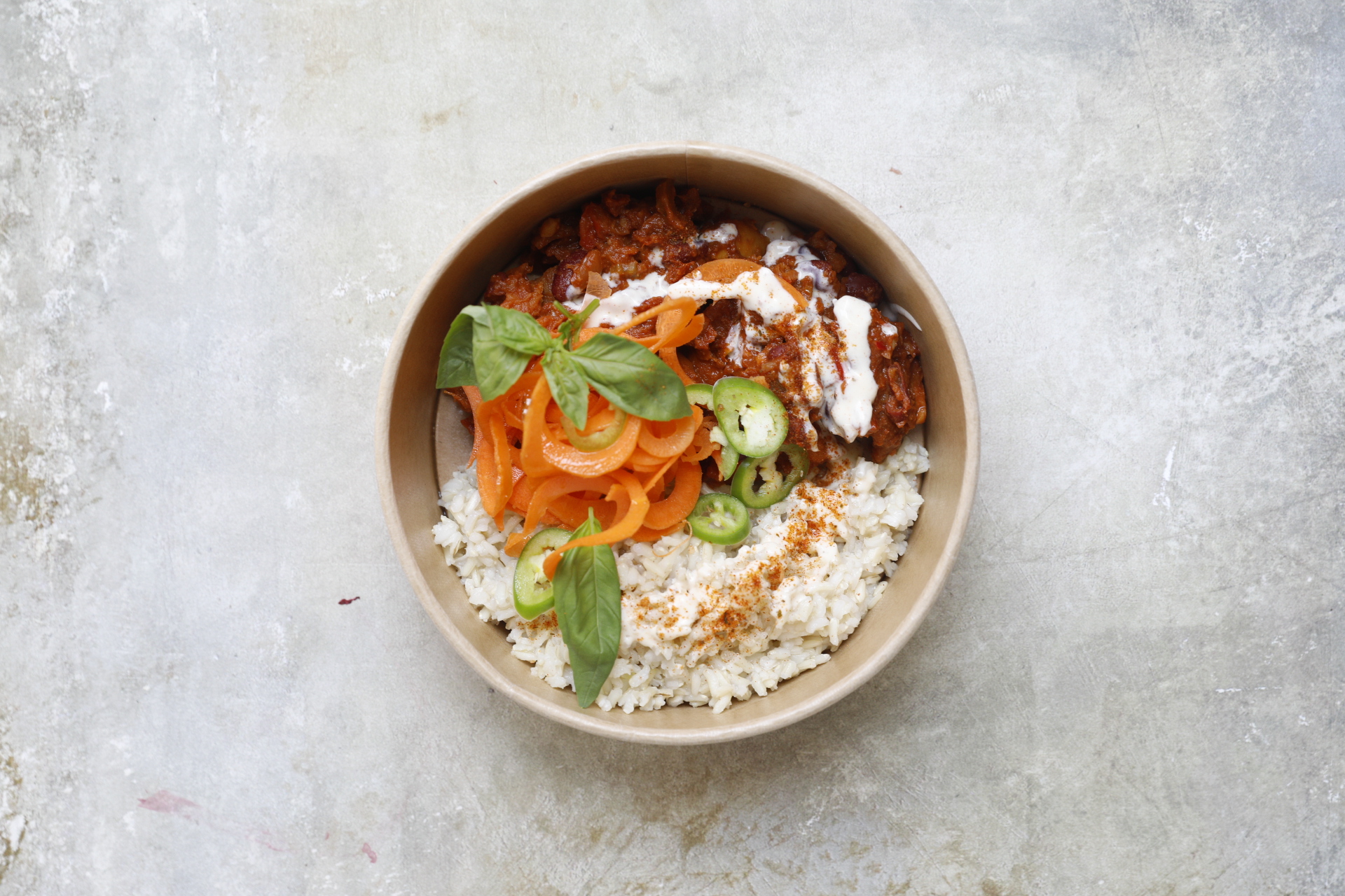 Chili con carne med ris og skært kød