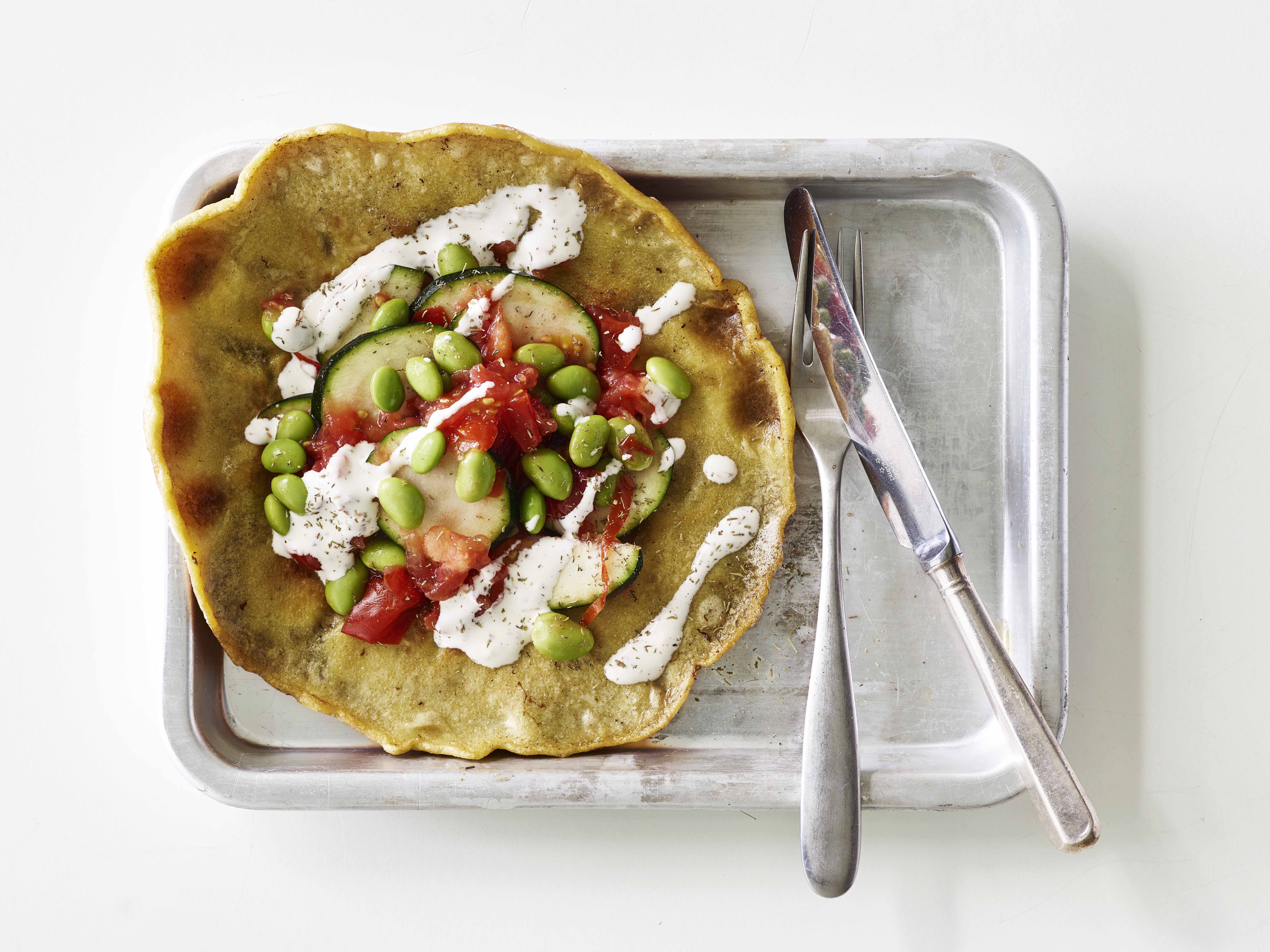 Majspandekage med grøntsagsrester