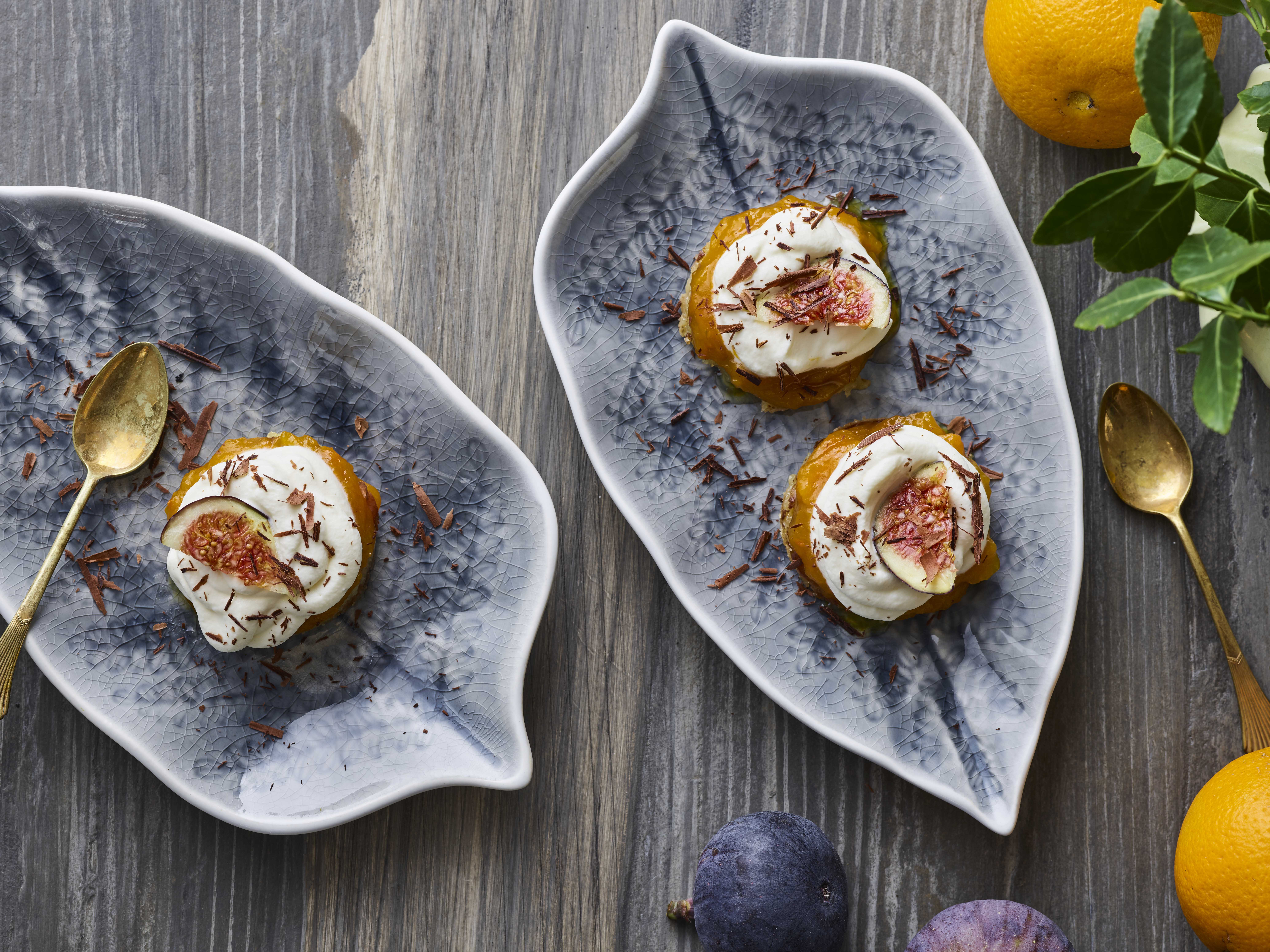 Flødeskumskage med appelsin og lidt græskarmos