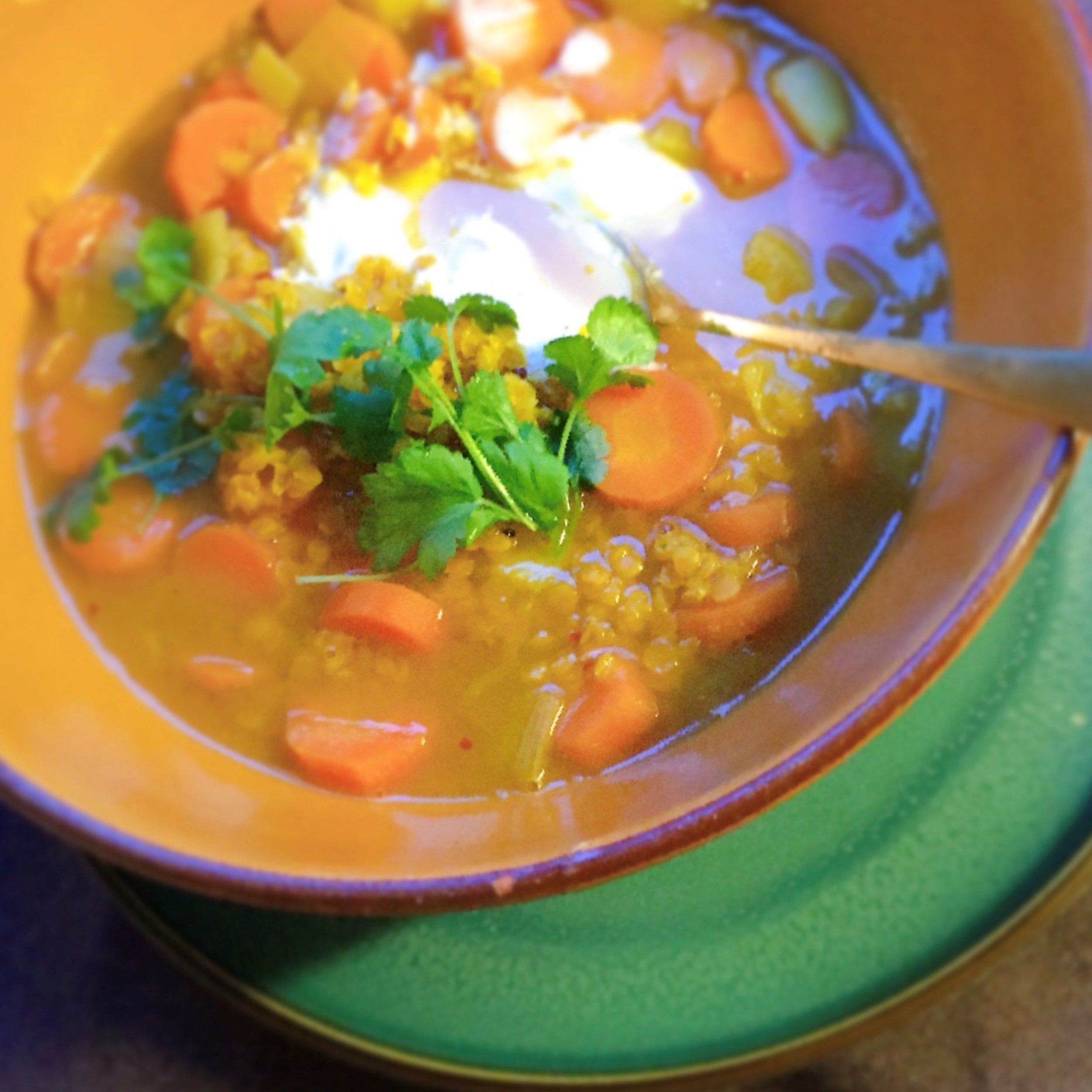 Guldsuppe med linser