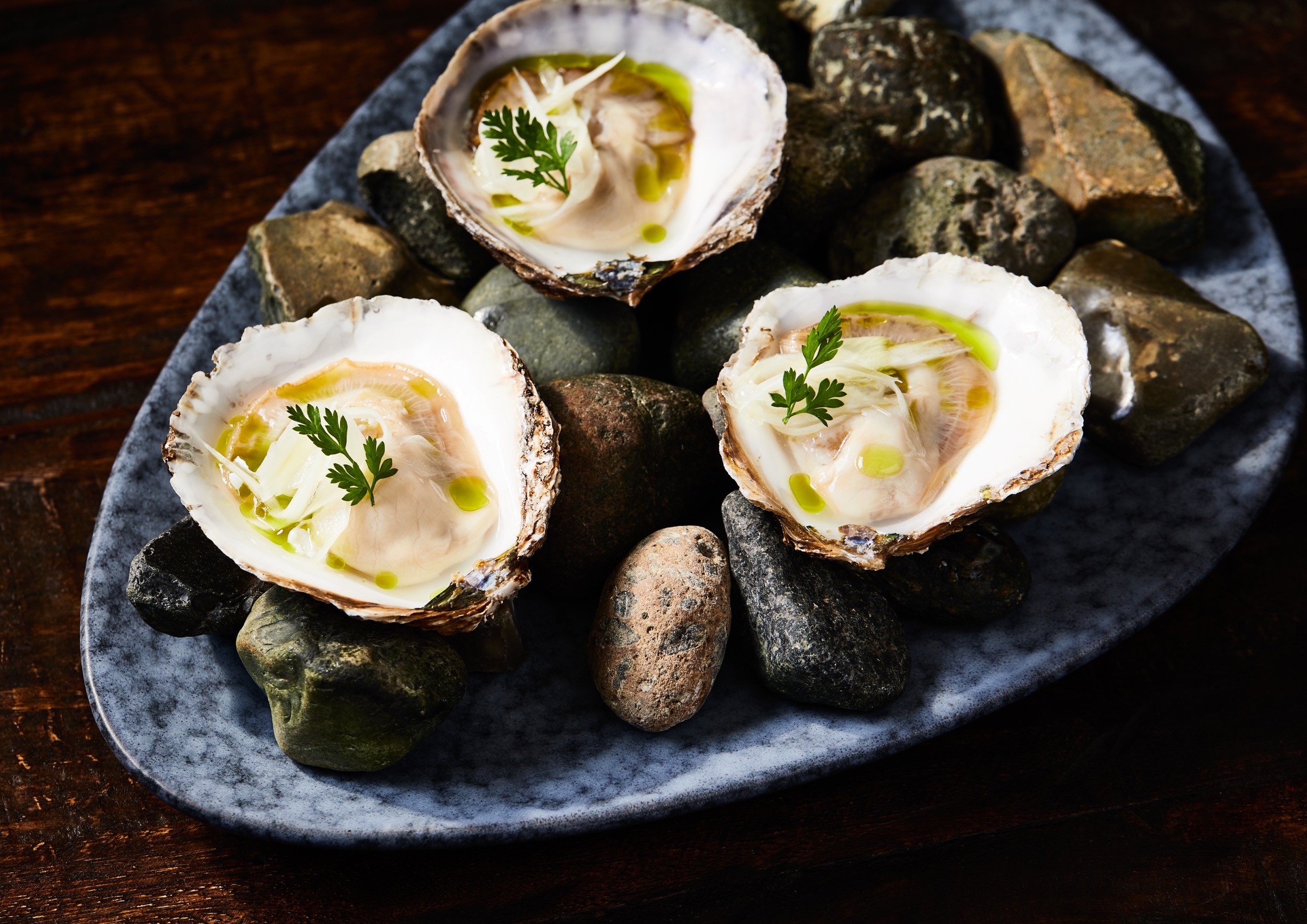 Limfjordsøsters med syltet fennikel