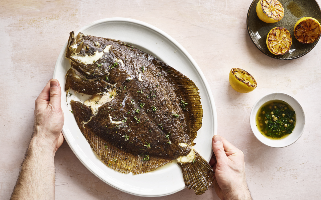 Fladfisk med brunet smør og citron