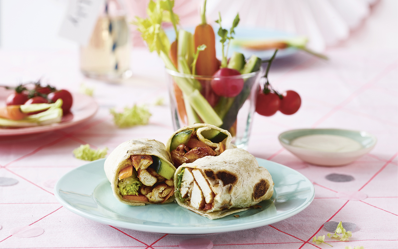 Shawarmawraps og snackgrønt