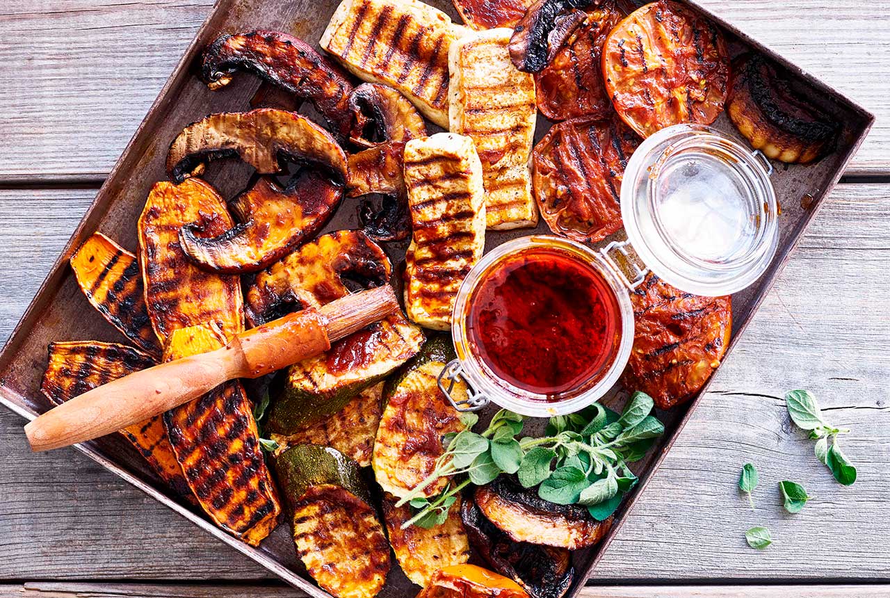 Grillede barbecue-grøntsager