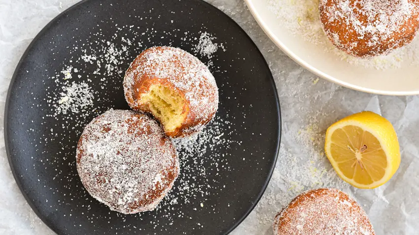 Berliner med citronsukker