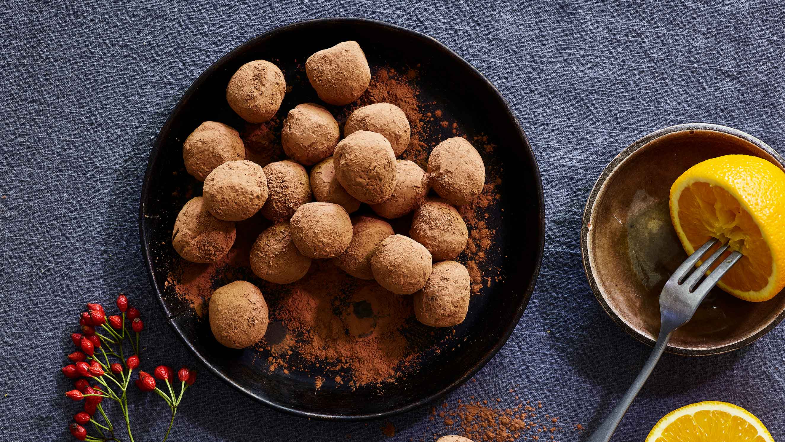 Orangetrøfler med kanel