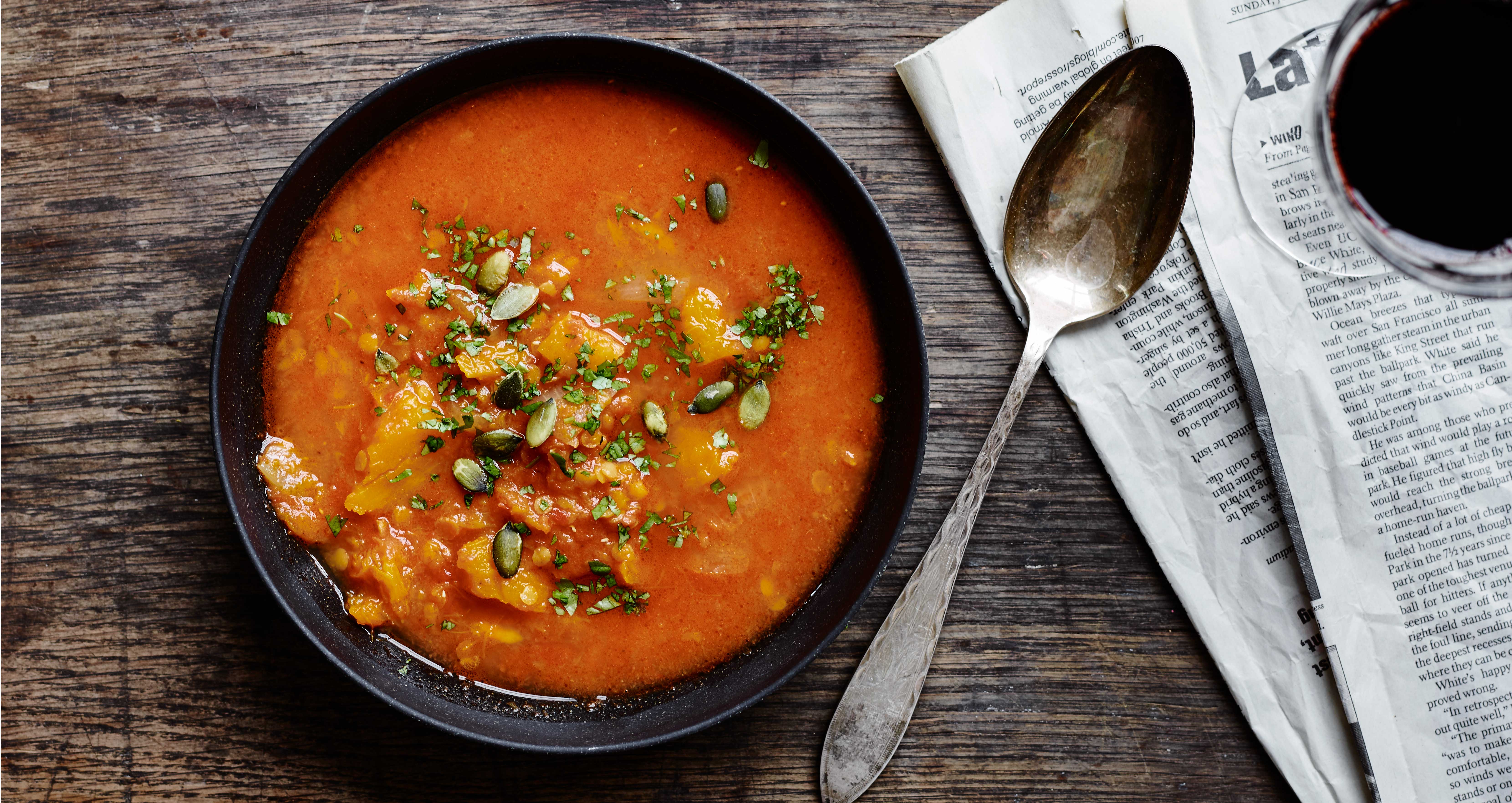Tomat og græskarsuppe