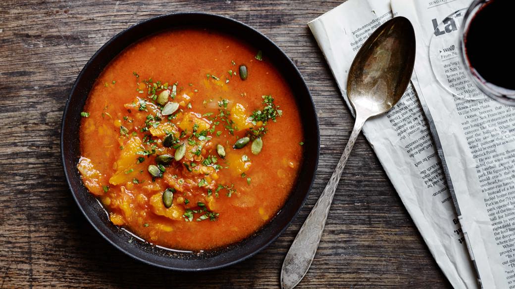 Tomat og græskarsuppe