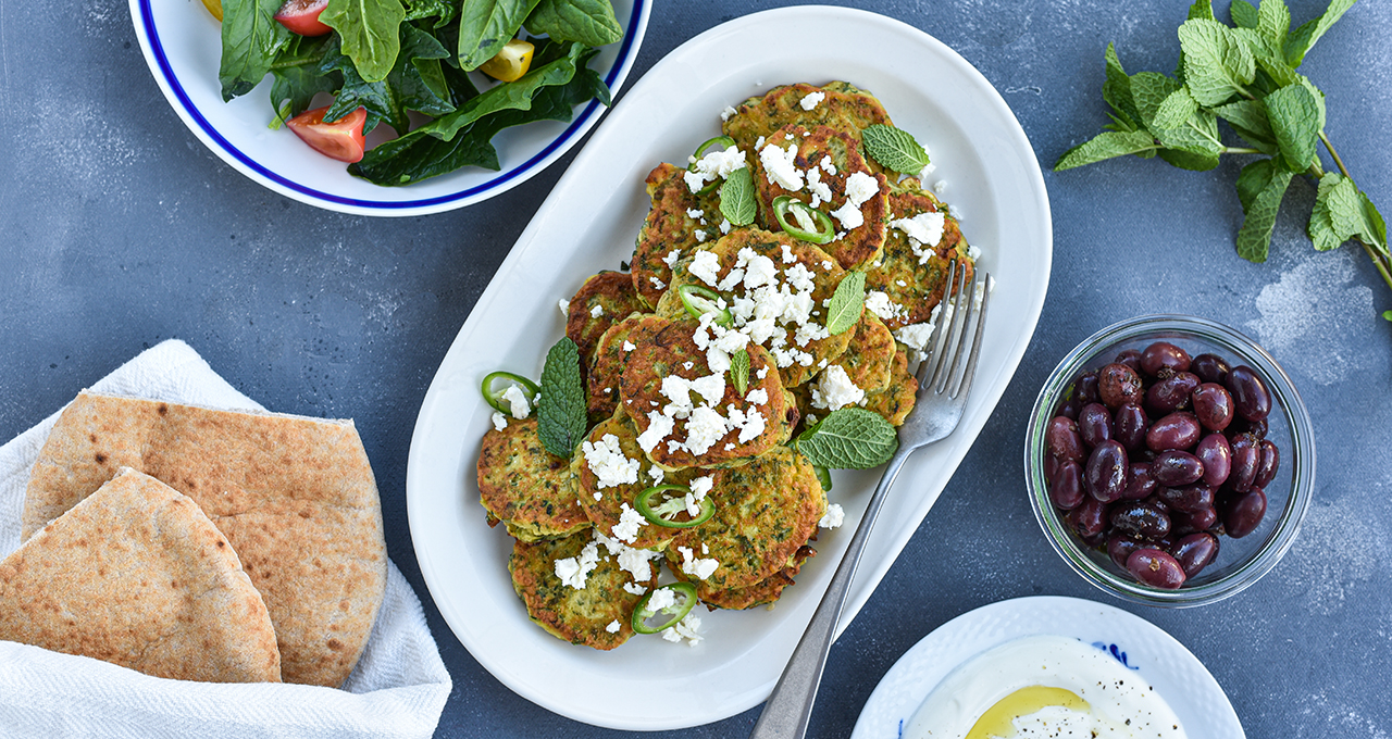 Vegetariske fetadeller med friske krydderurter