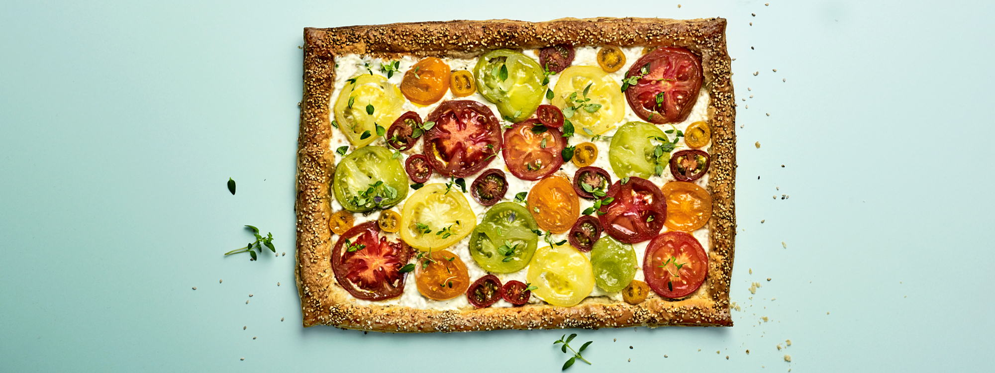 Tomattærte med flødeostecreme