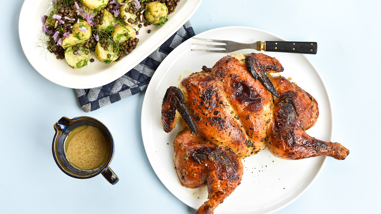 Butterfly-kylling med honningmarinade