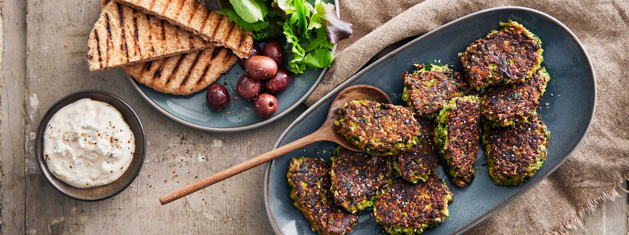 Squashfrikadeller med spinat