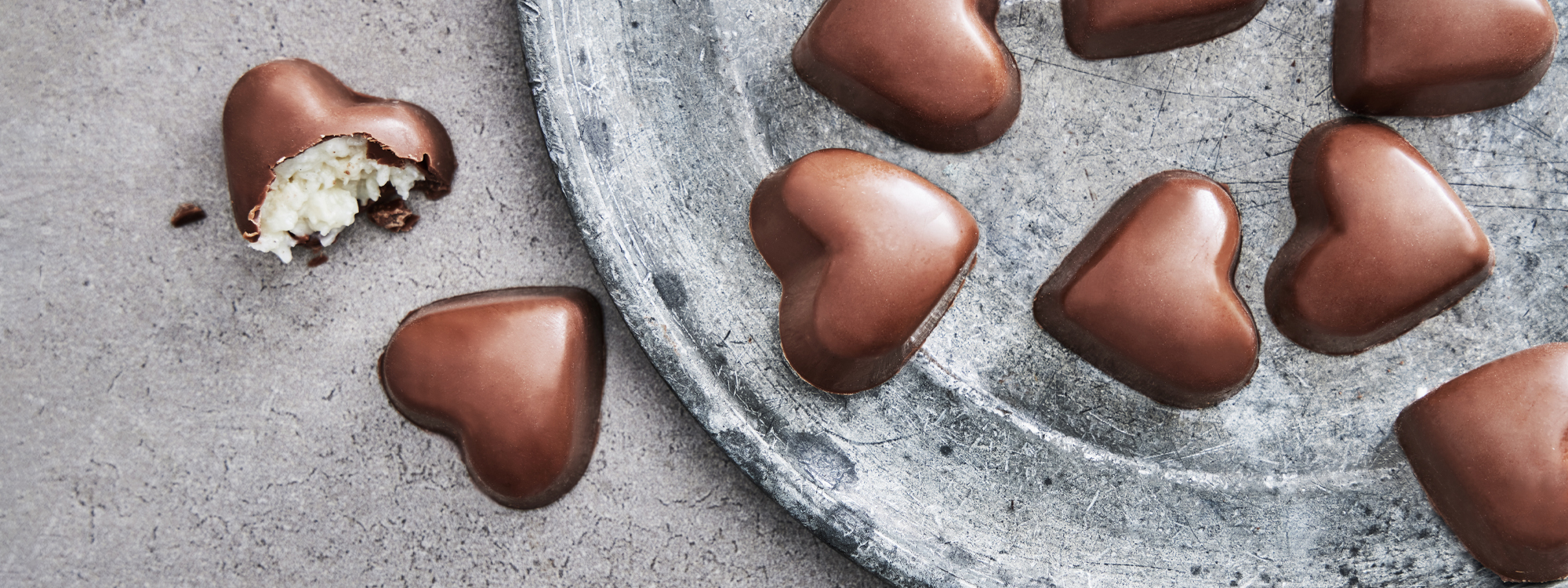 Fyldt mælkechokolade med kokosfyld