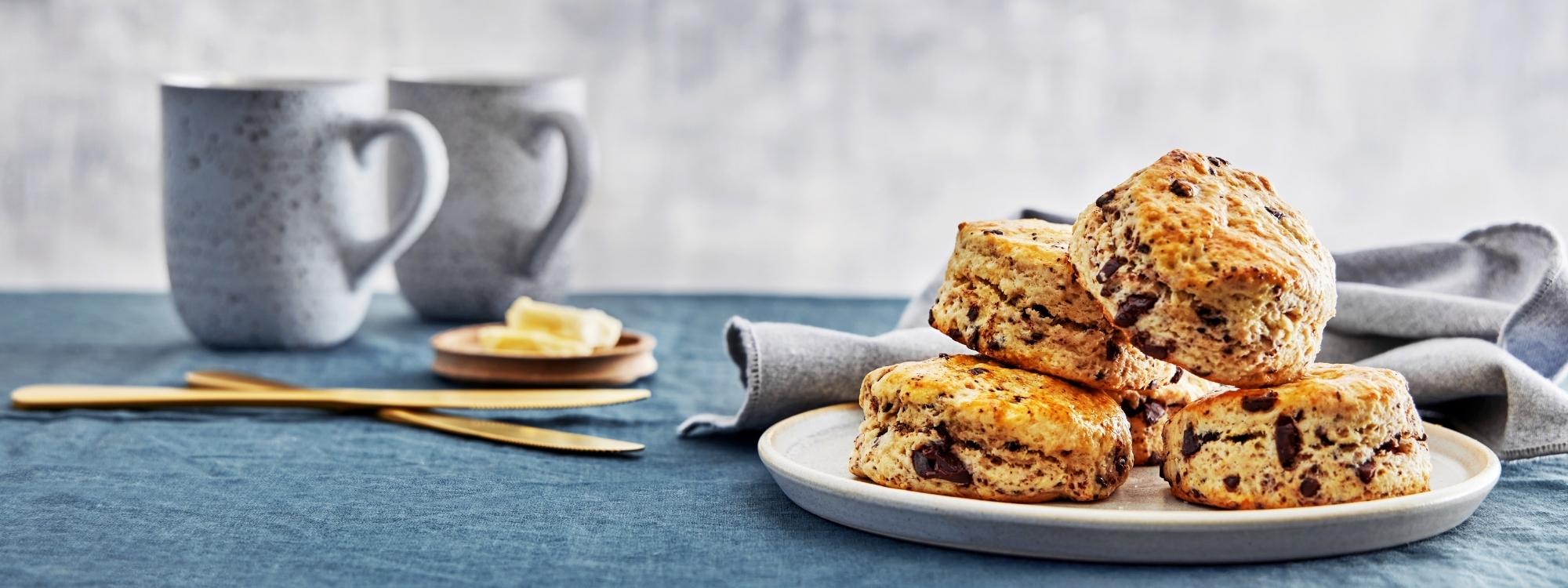 Scones med chokolade