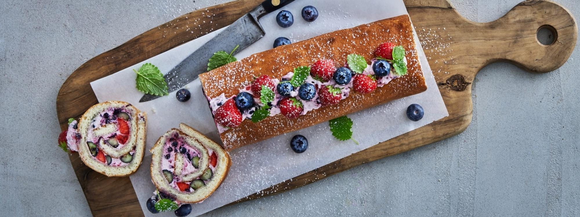Roulade med sommerbær