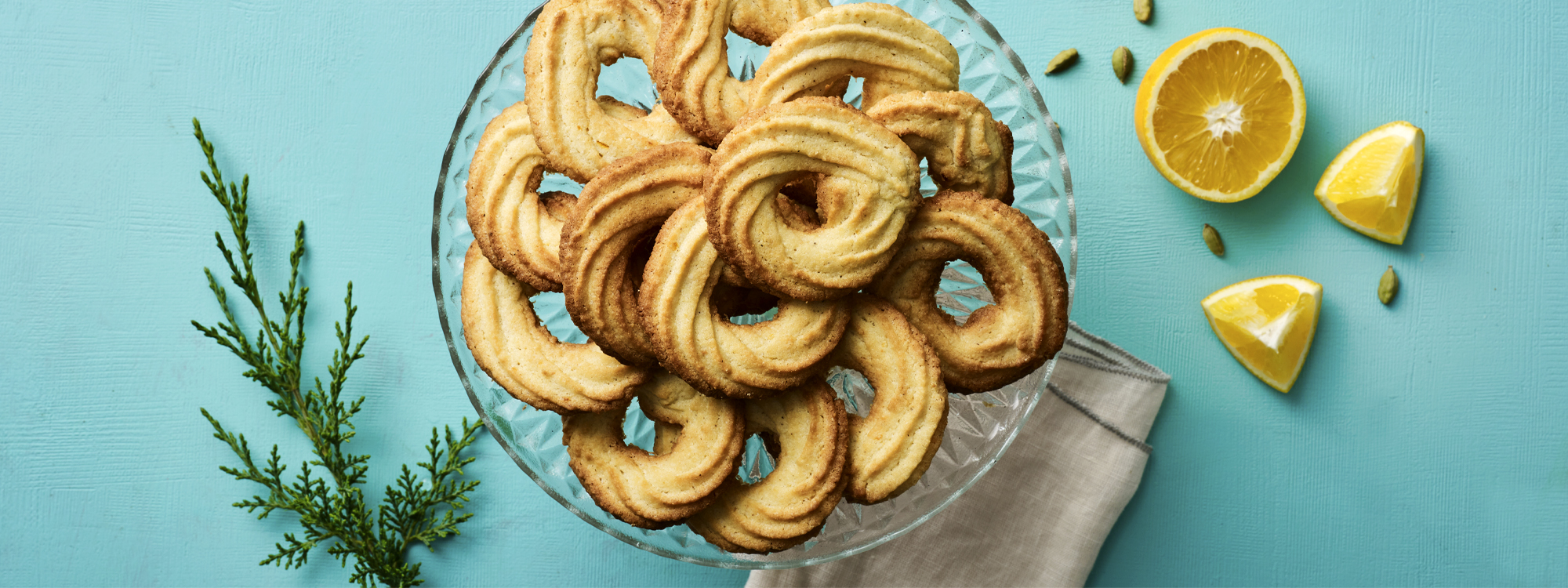 Vaniljekranse med appelsin og kardemomme