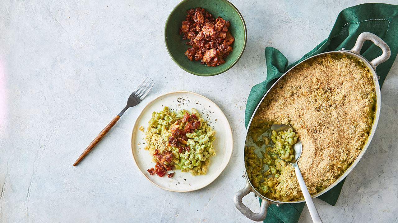 Mac n´cheese med Audu Mild, broccoli og persille