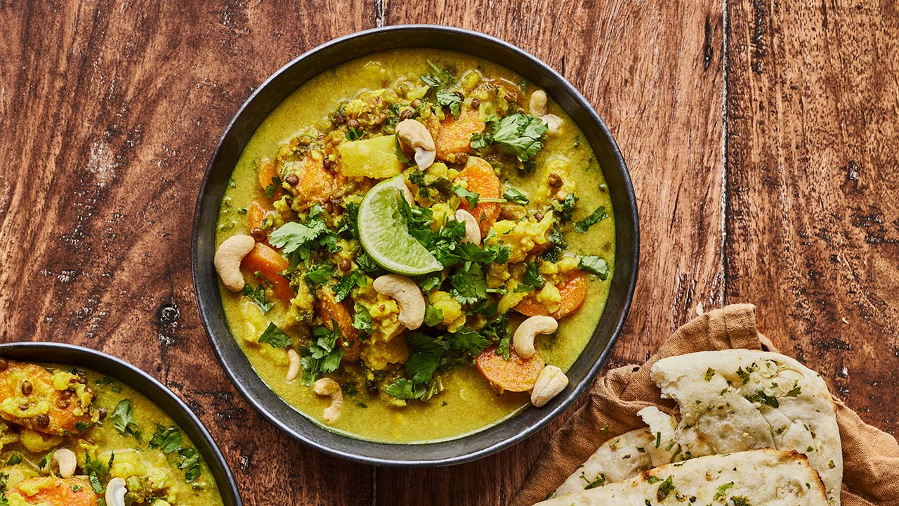 Cremet karrysuppe med blomkål