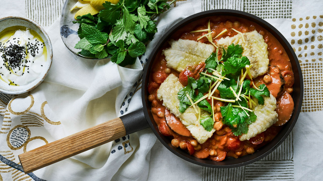 Curry med kikærter og kuller