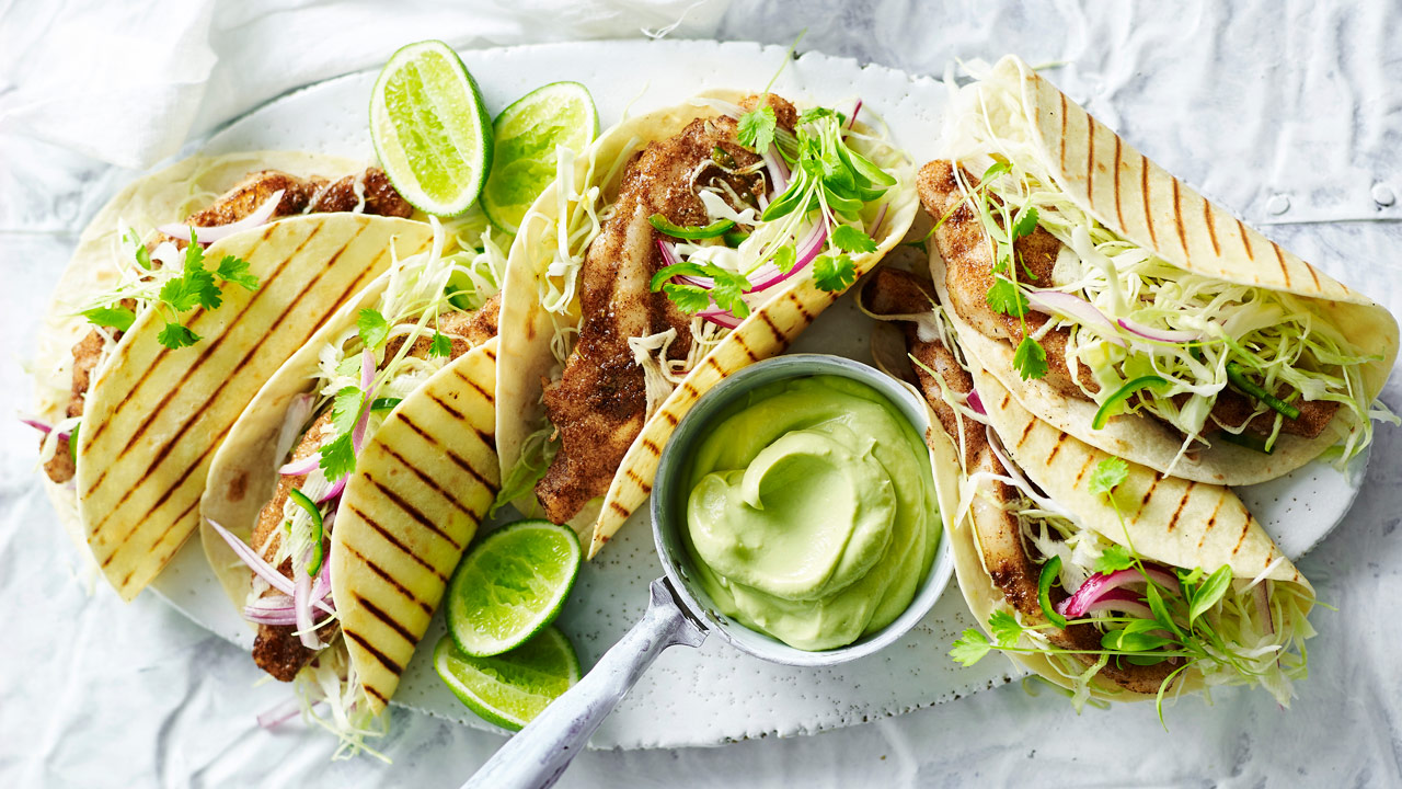 Jamaicanske fisketacos i airfryer