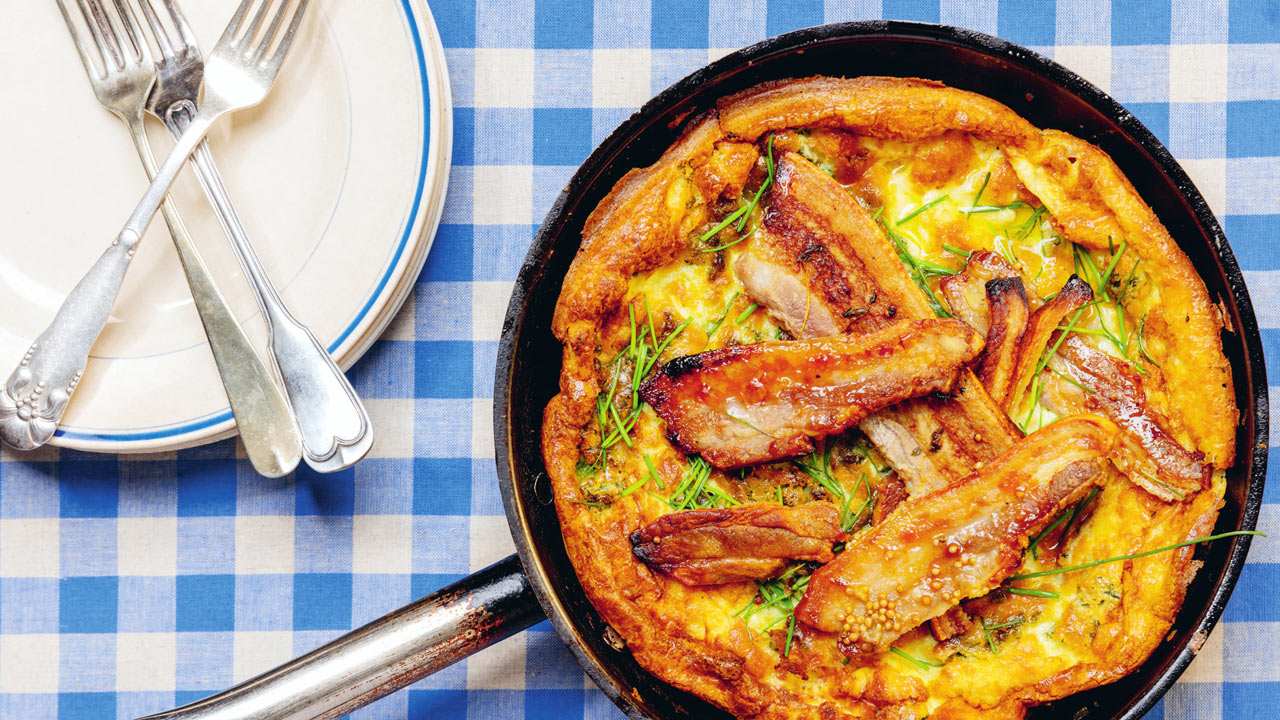 Æggekage med flæsk