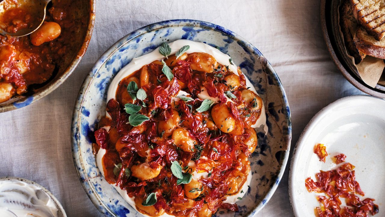 Butterbeans med ristede cherrytomater