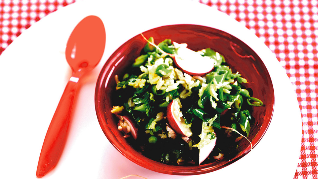 Grøn rissalat med let krydret dressing