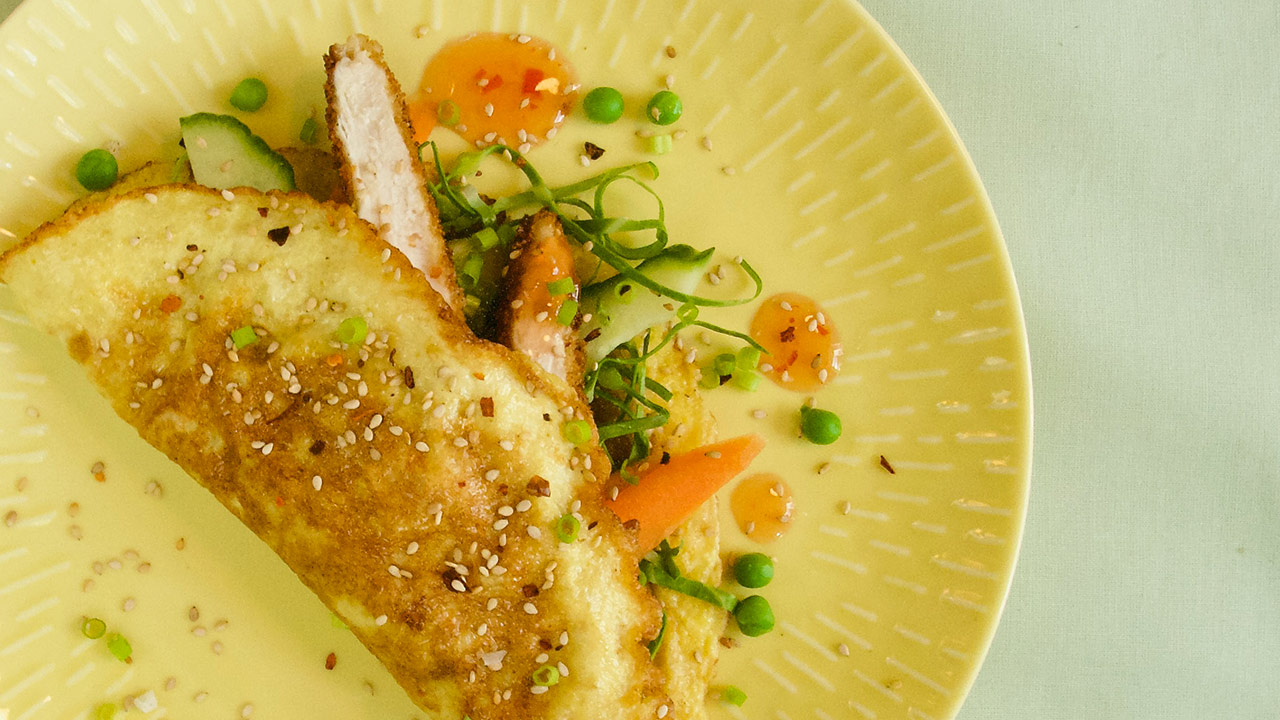 Wraps med kyllingenuggets og grønt