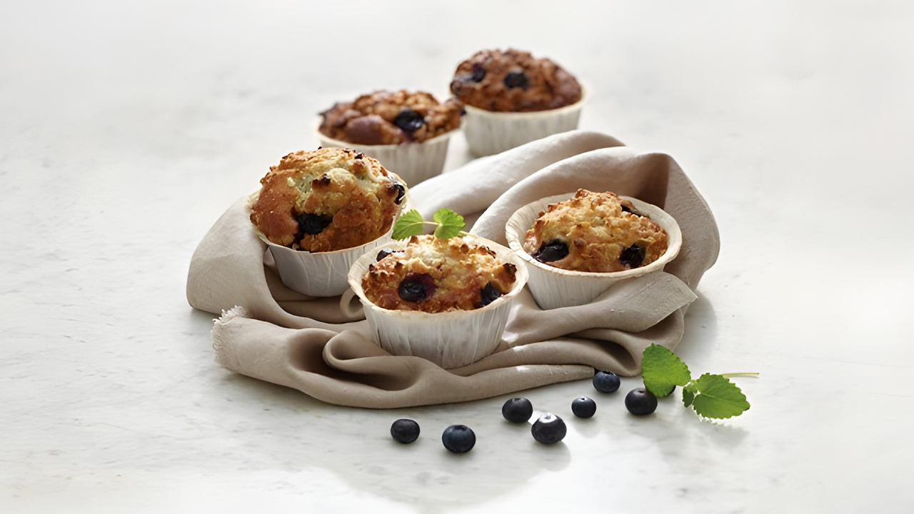 Blåbærmuffins i airfryer