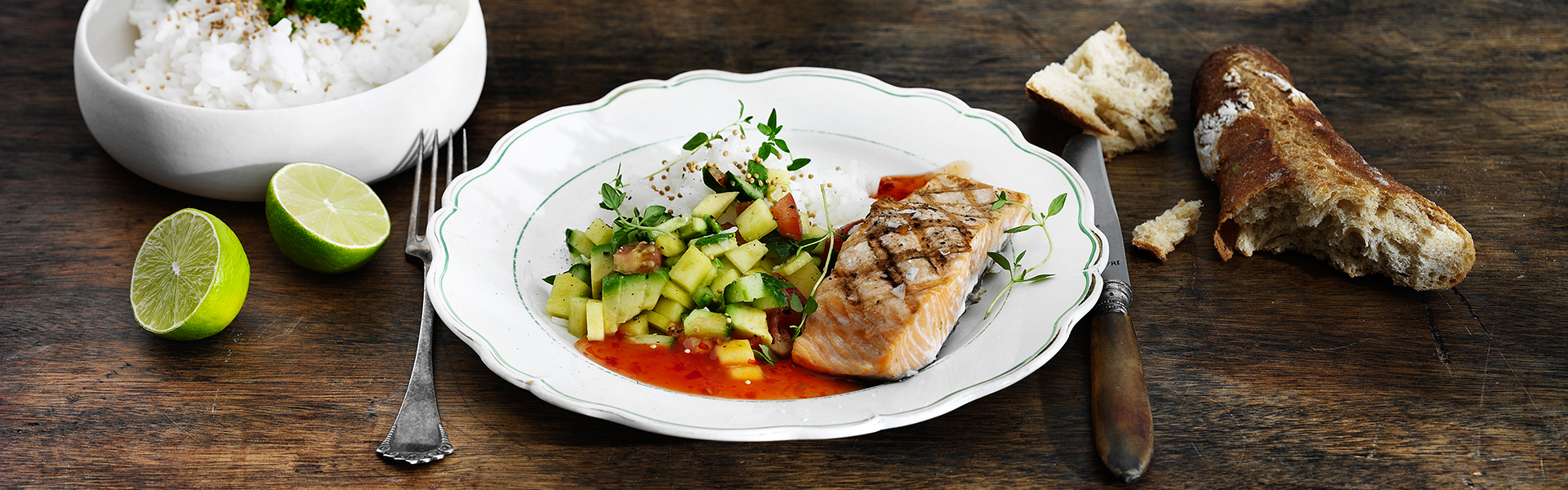 Grillet laks med mangosalsa