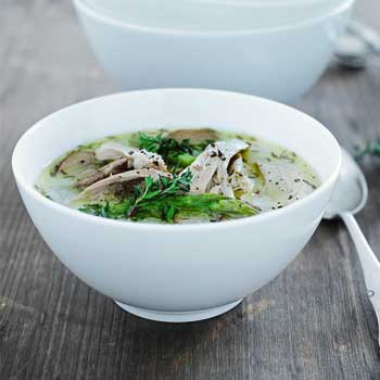 Kyllingesuppe med asparges