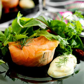 Laksetimbale med dilddressing