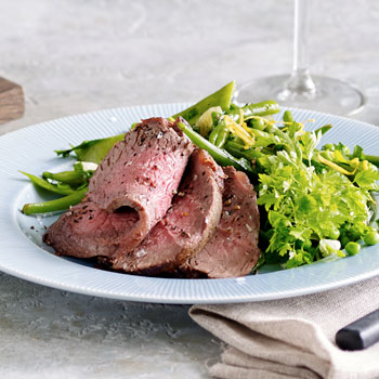 Okseculotte med grøn bønnesalat